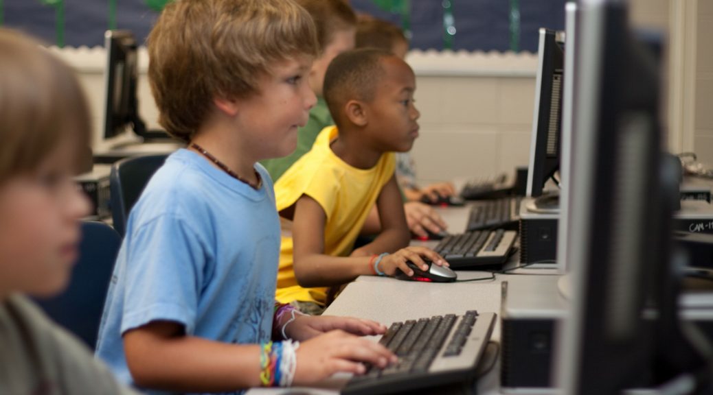 students at computers